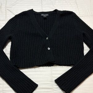 Urban Planet Black Ribbed Cardigan